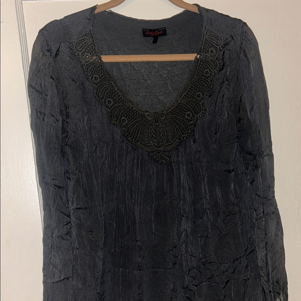 Elegant Black Long Sleeve beach cover up